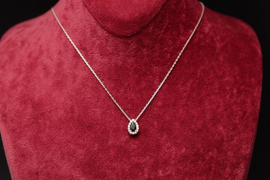 Colier din Argint 925 Lacrima cu Onix Negru