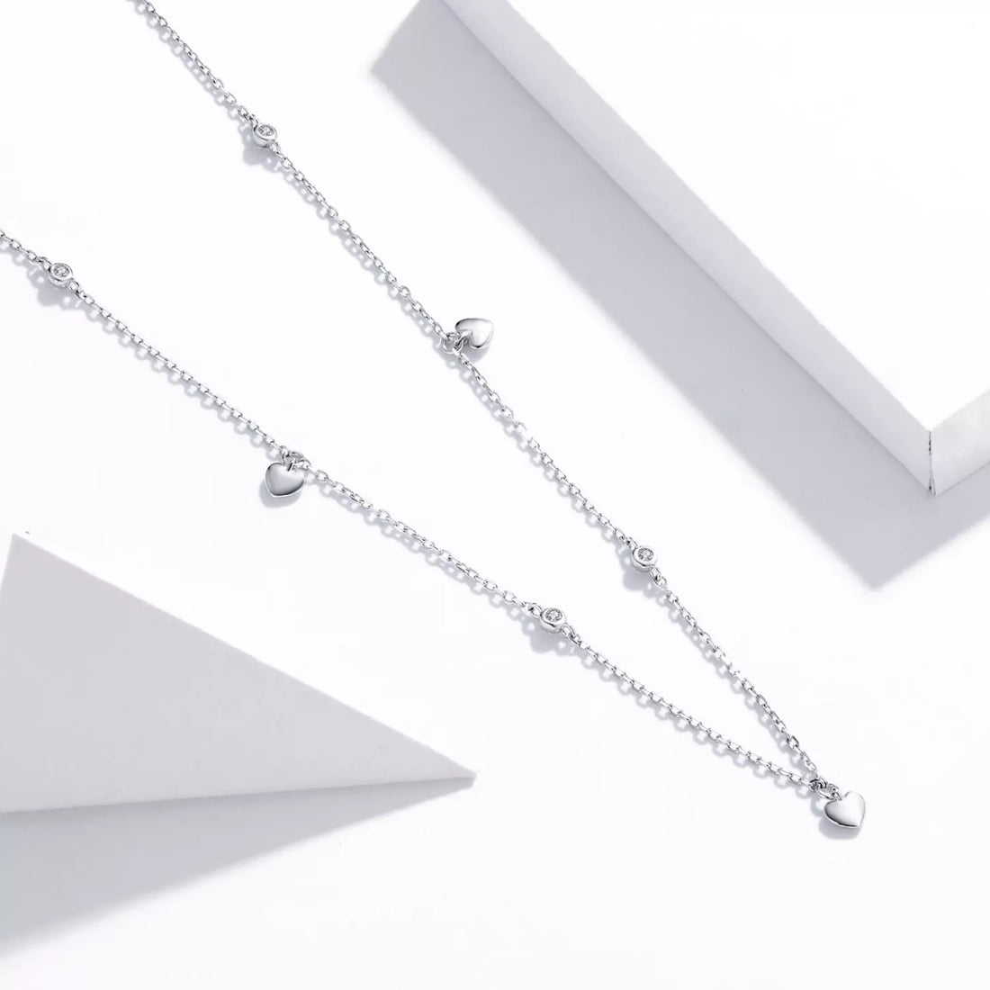 Colier din argint Little Sweet Hearts, Argint 925, Pentru Femei