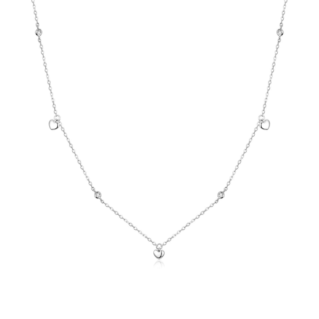Colier din argint Little Sweet Hearts, Argint 925, Pentru Femei