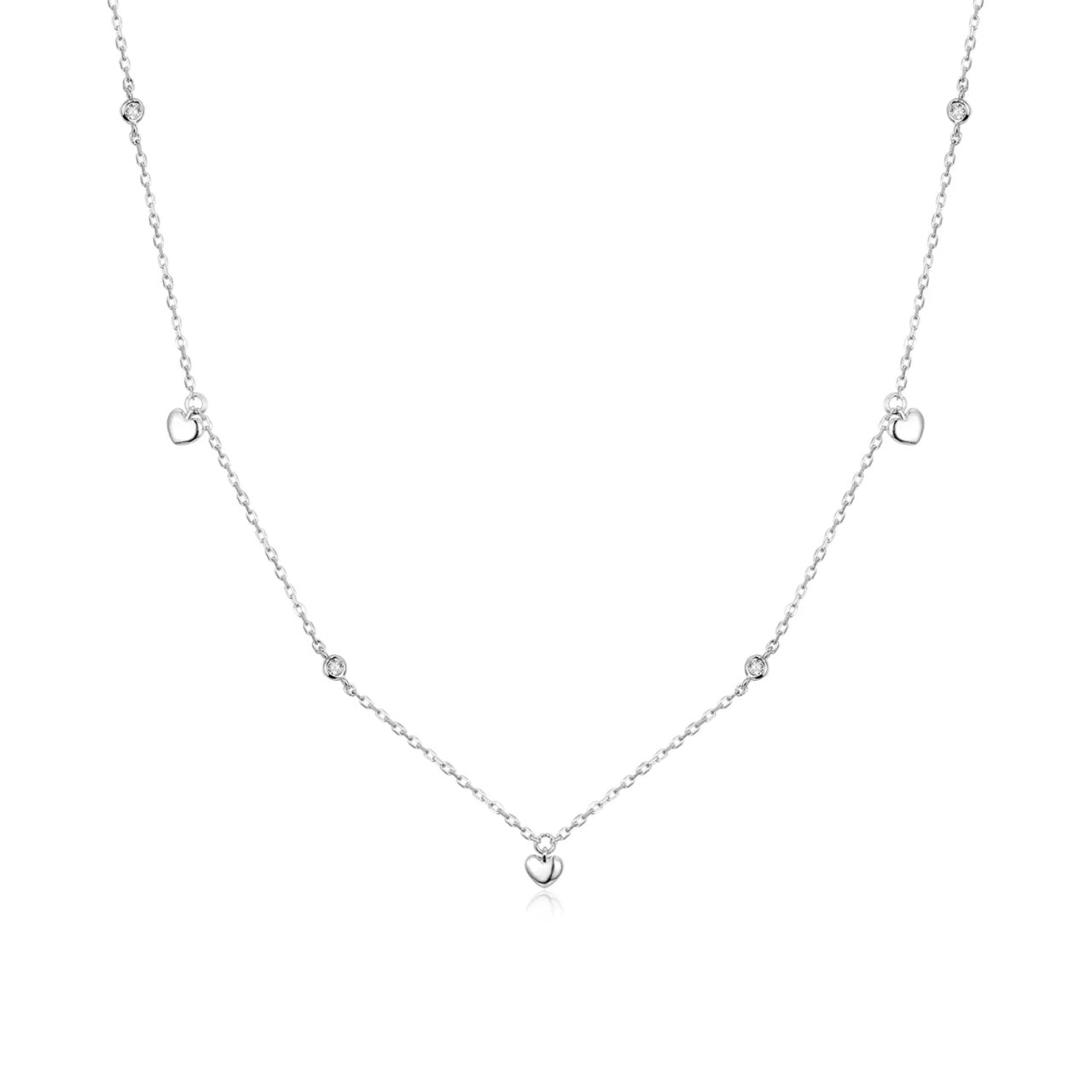 Colier din argint Little Sweet Hearts, Argint 925, Pentru Femei