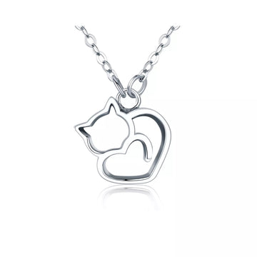 Colier din argint Lovely Cat, Argint 925, Pentru Femei 1.90g