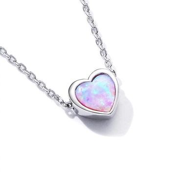 Colier din argint Lovely Pink Opal, Argint 925, Pentru Femei