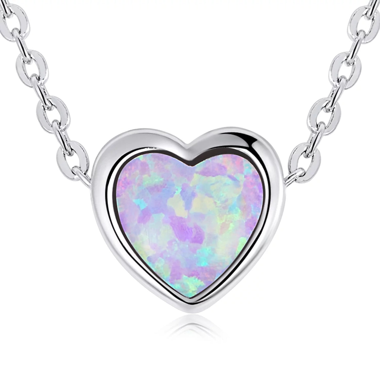 Colier din argint Lovely Pink Opal, Argint 925, Pentru Femei