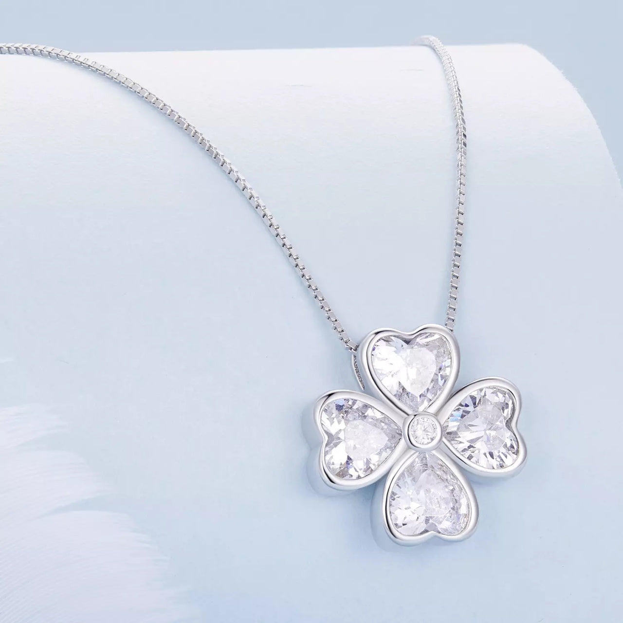 Colier din argint Lucky Hearts, Argint 925, Pentru Femei