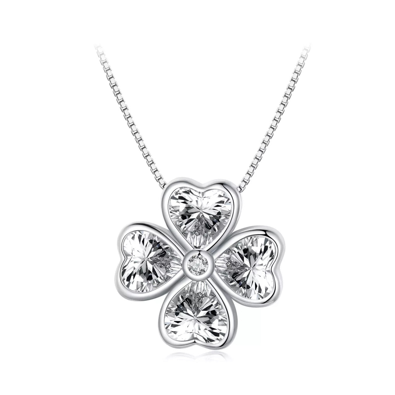 Colier din argint Lucky Hearts, Argint 925, Pentru Femei