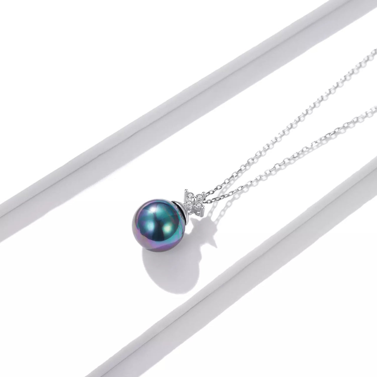 Colier din argint Midnight Bead, Argint 925, Pentru Femei