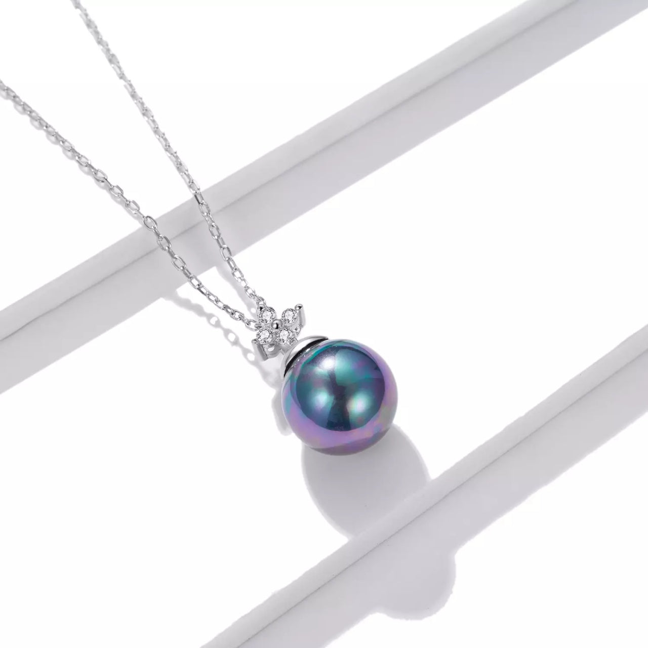 Colier din argint Midnight Bead, Argint 925, Pentru Femei