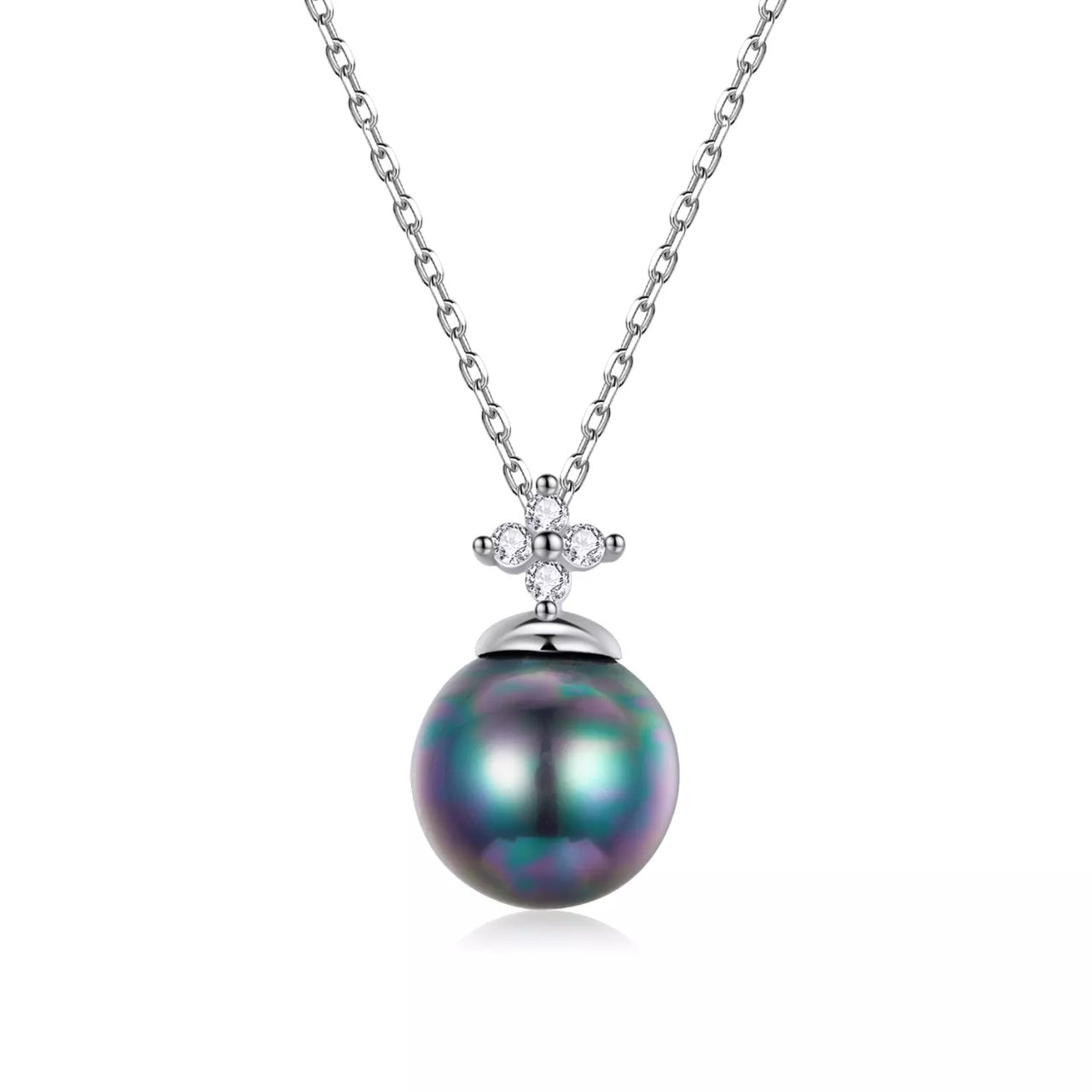 Colier din argint Midnight Bead, Argint 925, Pentru Femei