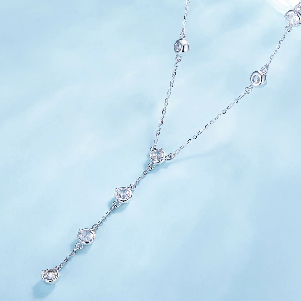 Colier din argint Multiple Crystals, Argint 925, Pentru Femei