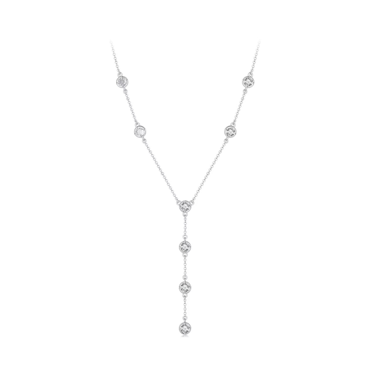 Colier din argint Multiple Crystals, Argint 925, Pentru Femei