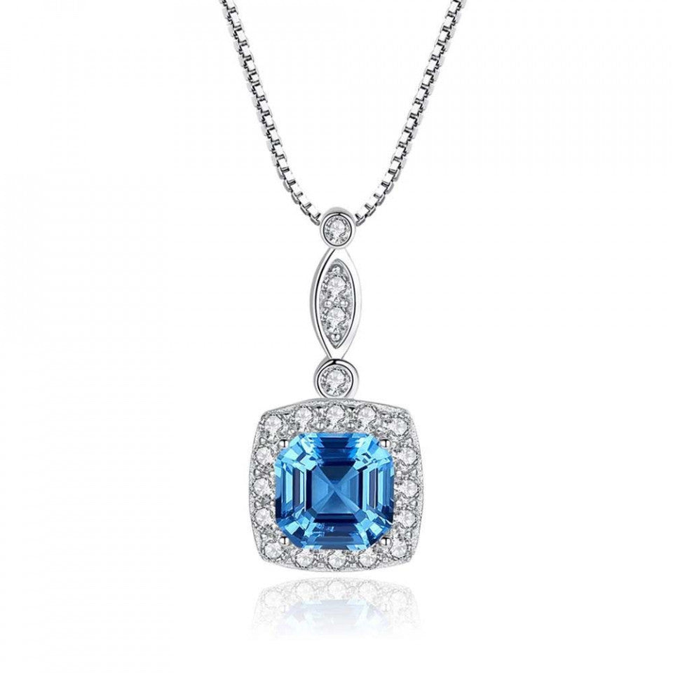 Colier din Argint 925 Piatra Albastra 2.66g