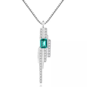 Colier Din Argint 925 Piatra Verde/Green Smarald Luxury