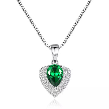 Colier Din Argint 925 Piatra Verde/Green Water Drop