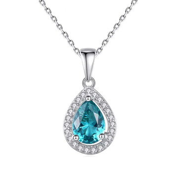 Colier Din Argint 925 Piatra Verde/Green Zirconiu Lacrima