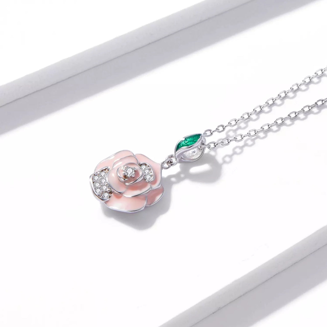 Colier din argint Pink Flower, Argint 925, Pentru Femei