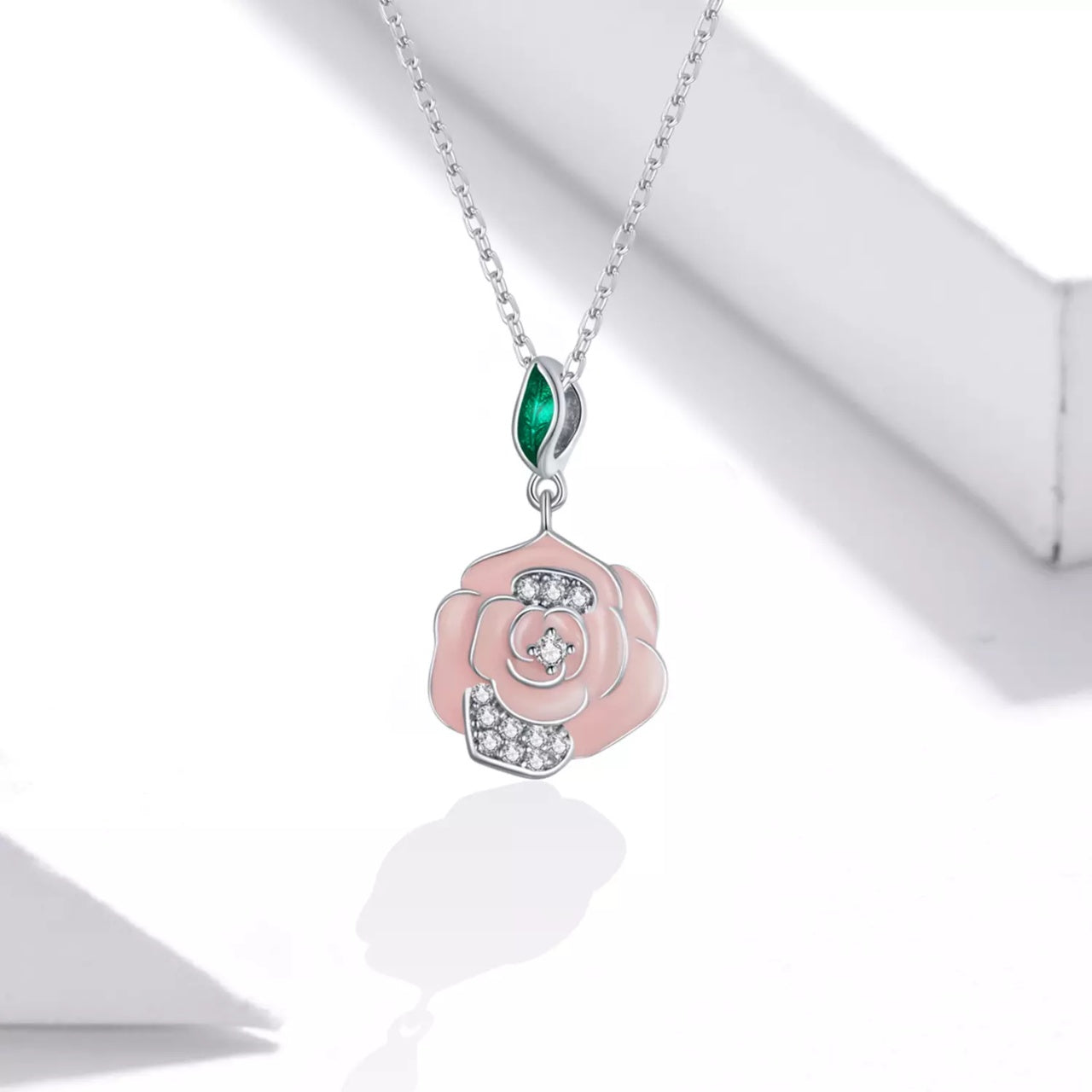 Colier din argint Pink Flower, Argint 925, Pentru Femei