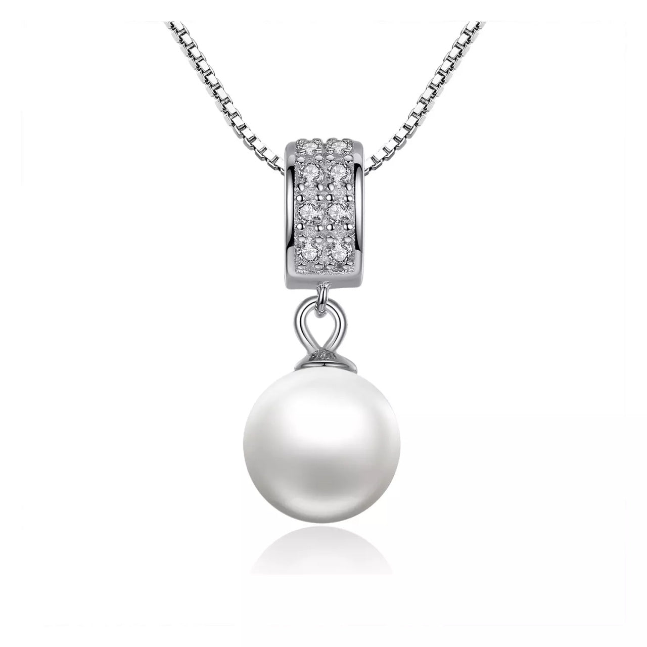 Colier din argint Precious Pearl Look, Argint 925, Pentru Femei 3.19g