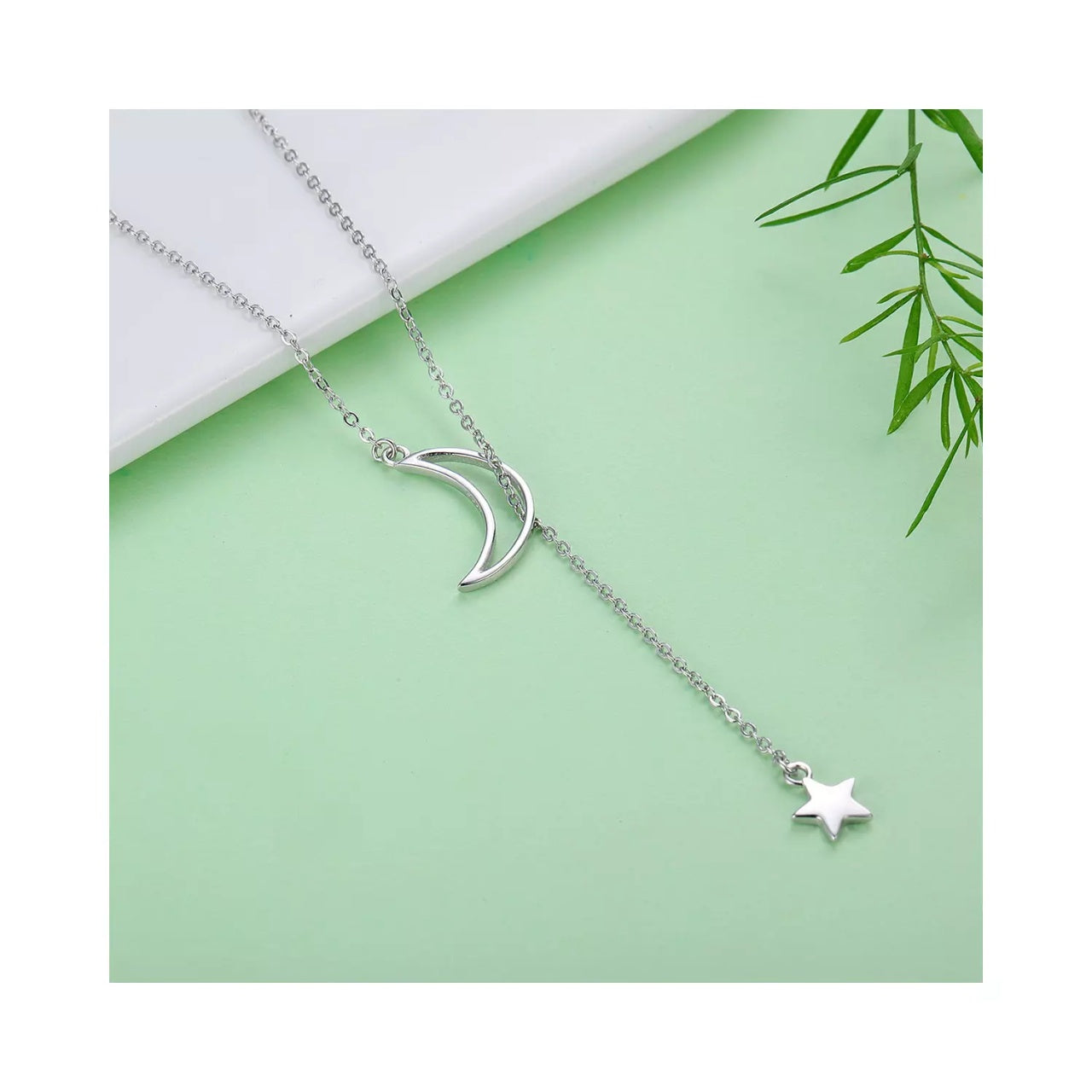 Colier din argint Silver Star & Moon, Argint 925, Pentru Femei