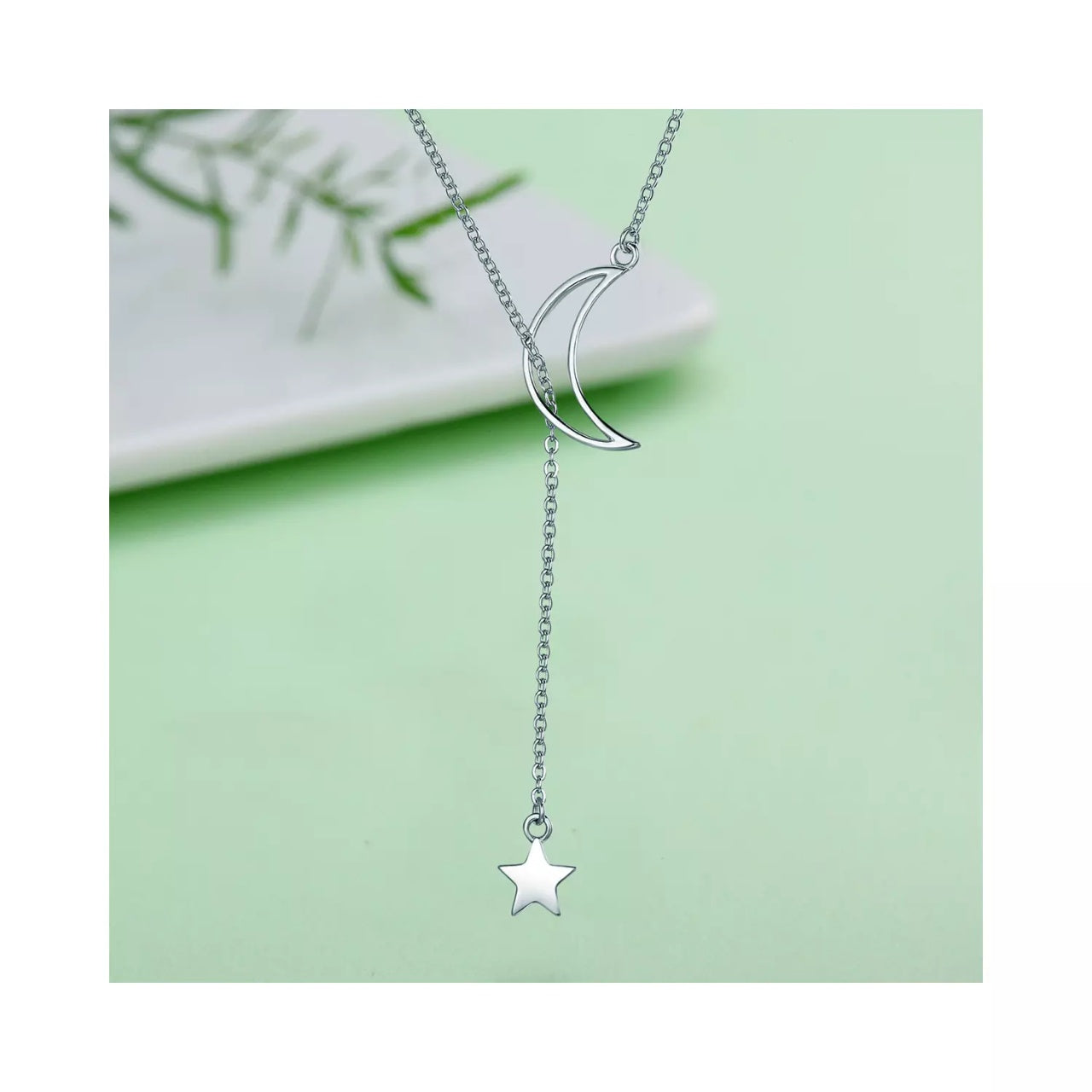 Colier din argint Silver Star & Moon, Argint 925, Pentru Femei