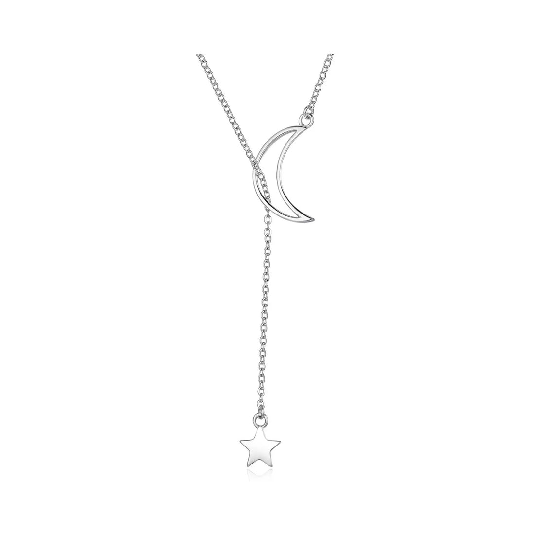 Colier din argint Silver Star & Moon, Argint 925, Pentru Femei