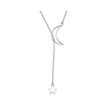 Colier din argint Silver Star & Moon, Argint 925, Pentru Femei