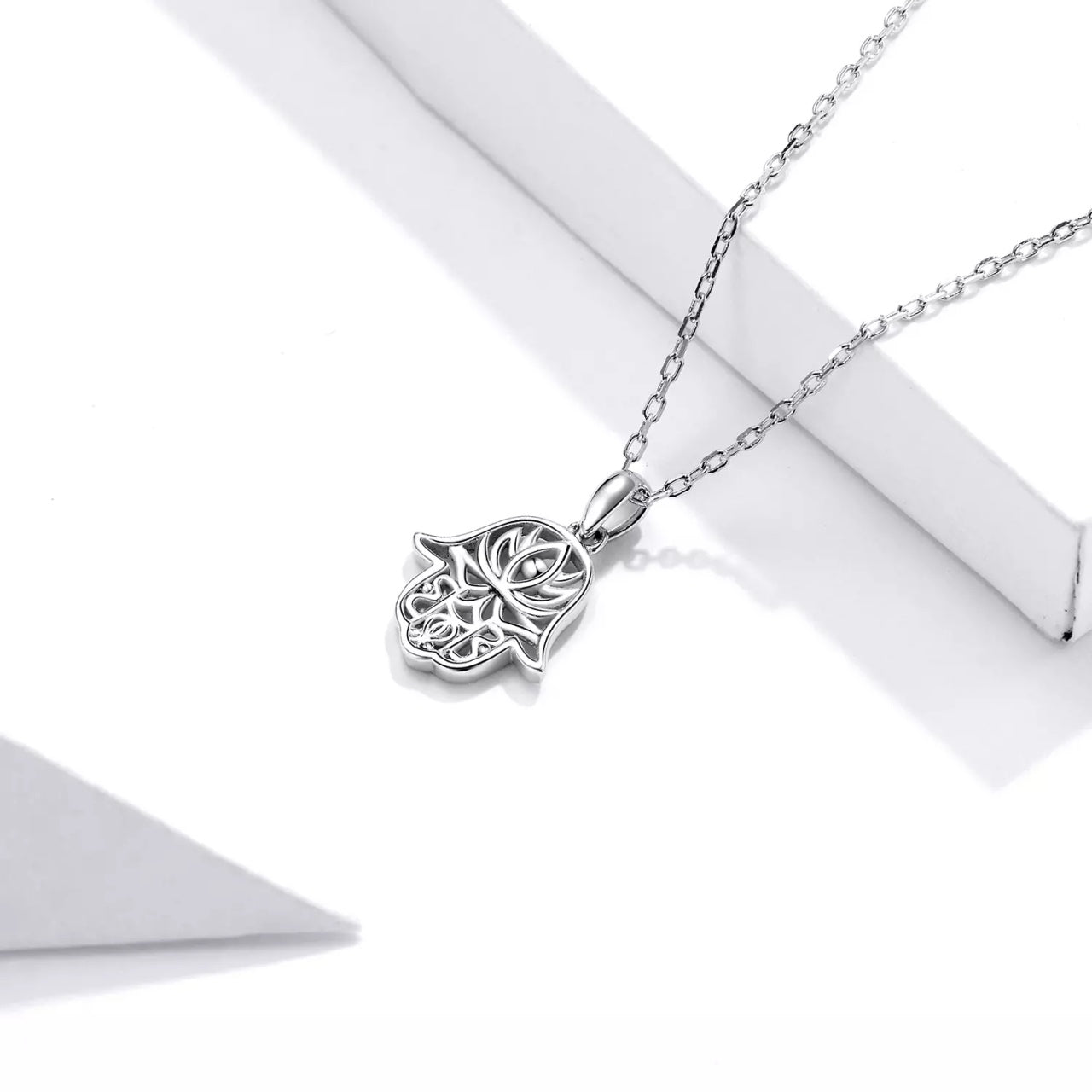 Colier din argint Simple Hamsa Hand, Argint 925, Pentru Femei 1.85g
