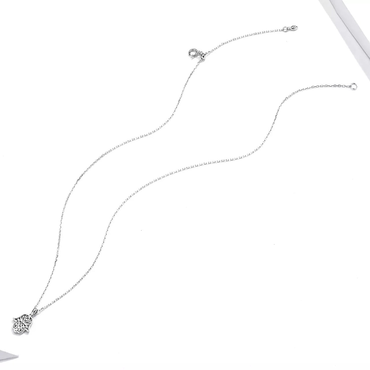 Colier din argint Simple Hamsa Hand, Argint 925, Pentru Femei 1.85g
