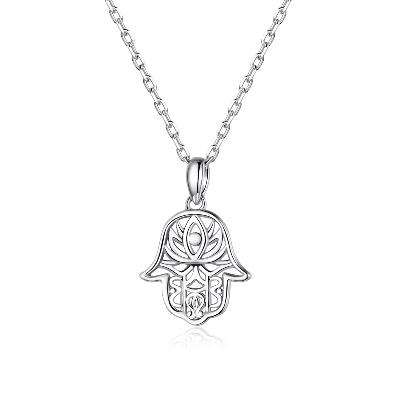 Colier din argint Simple Hamsa Hand, Argint 925, Pentru Femei 1.85g