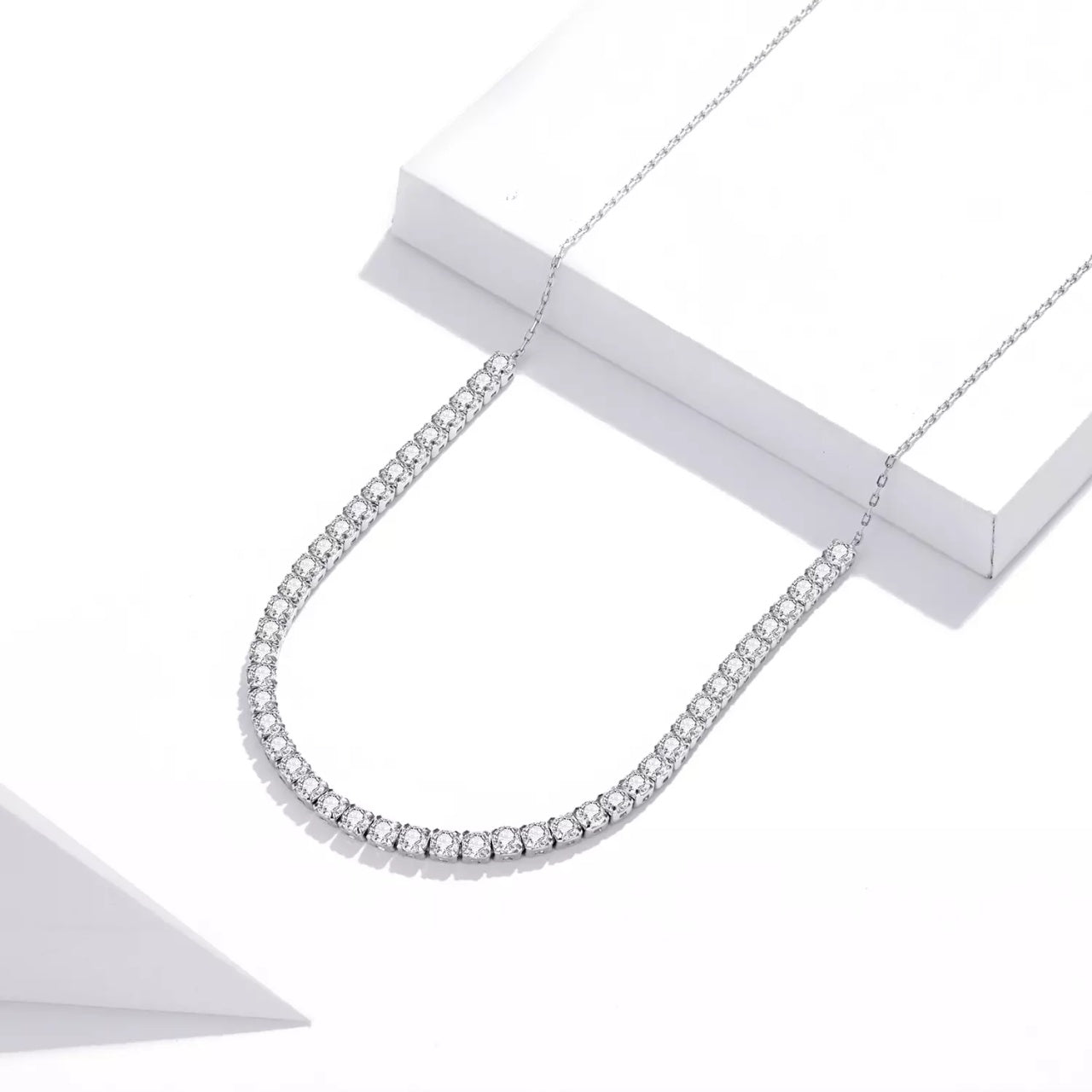 Colier din argint Sparkling Choker Tennis, Argint 925, Pentru Femei