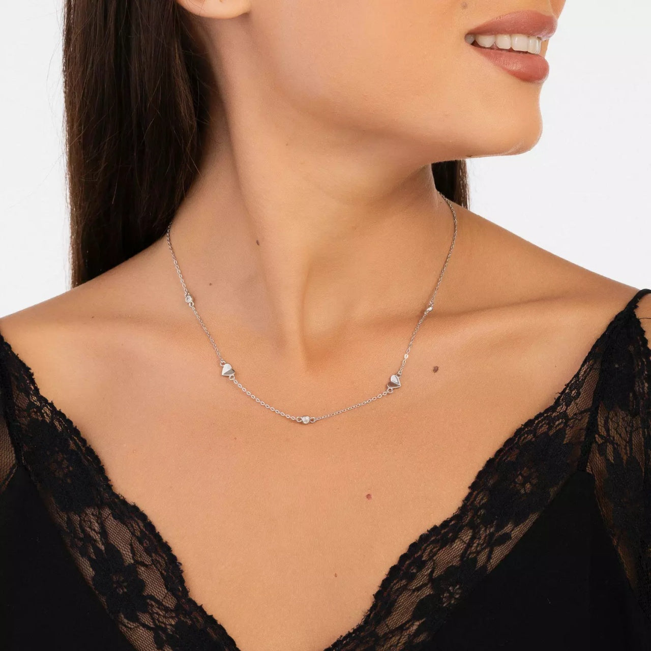 Colier din argint Sweet Heart Necklace, Argint 925, Pentru Femei