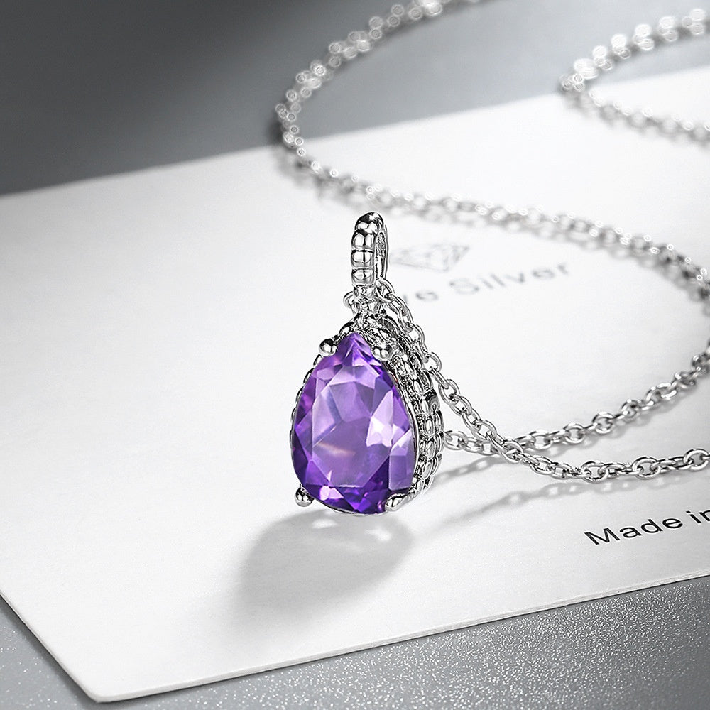 Colier Elegant cu Pandantiv de Cristal, Disponibil în Diverse Culori, Ideal pentru Orice Ocazie