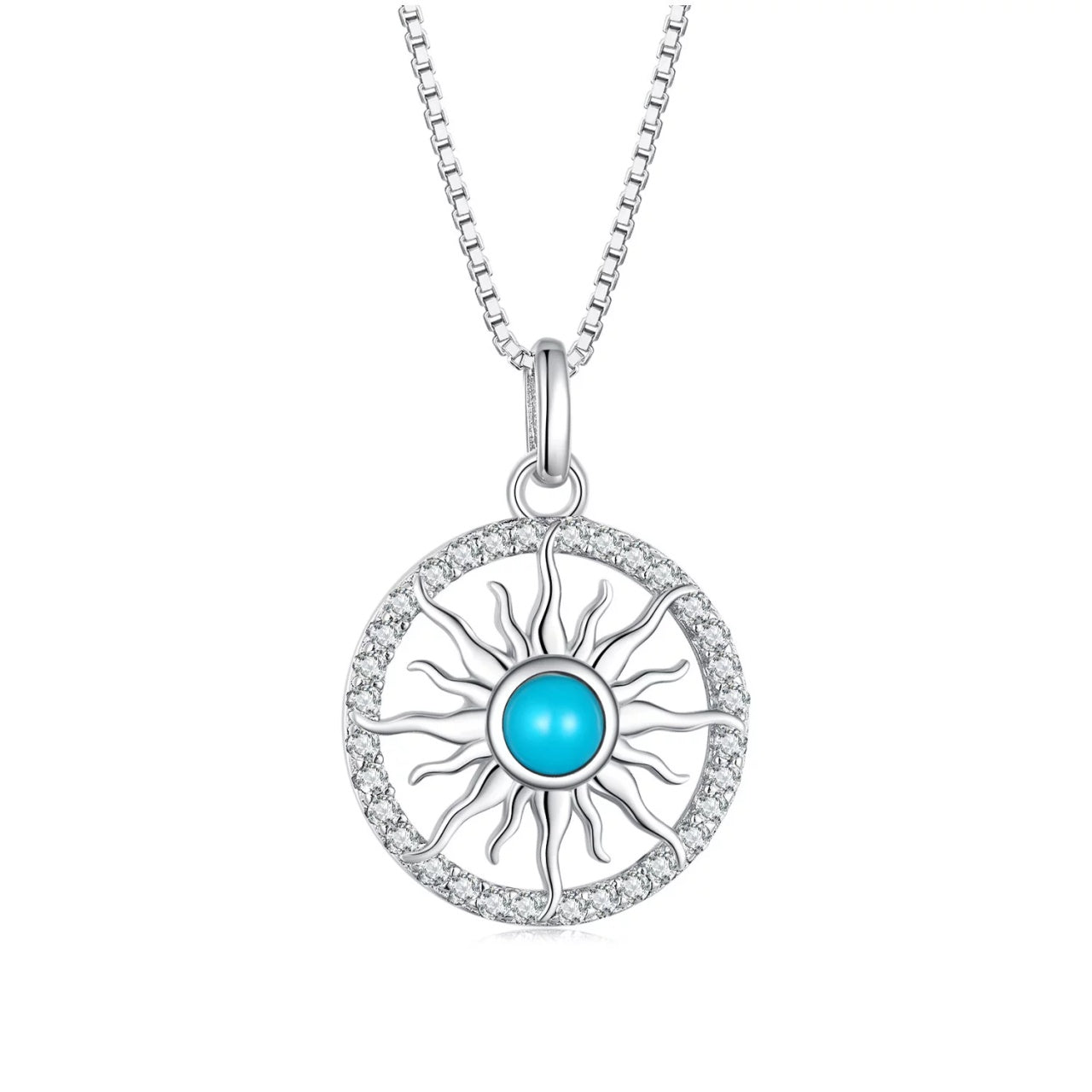 Colier reglabil din argint Blue Sun, Argint 925, Pentru Femei