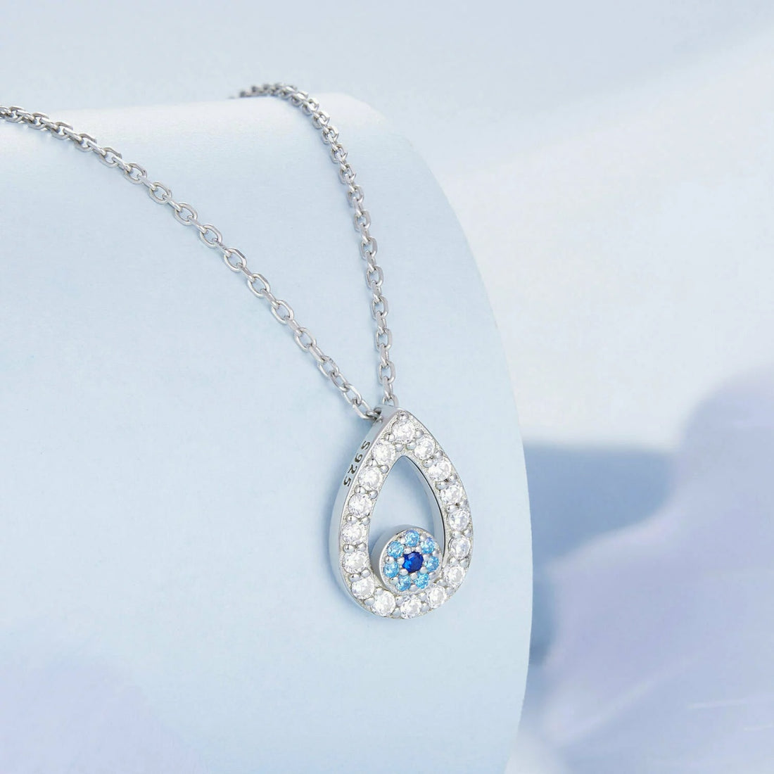 Colier reglabil din argint Tear Drop Eye, Argint 925, Pentru Femei 2.14g