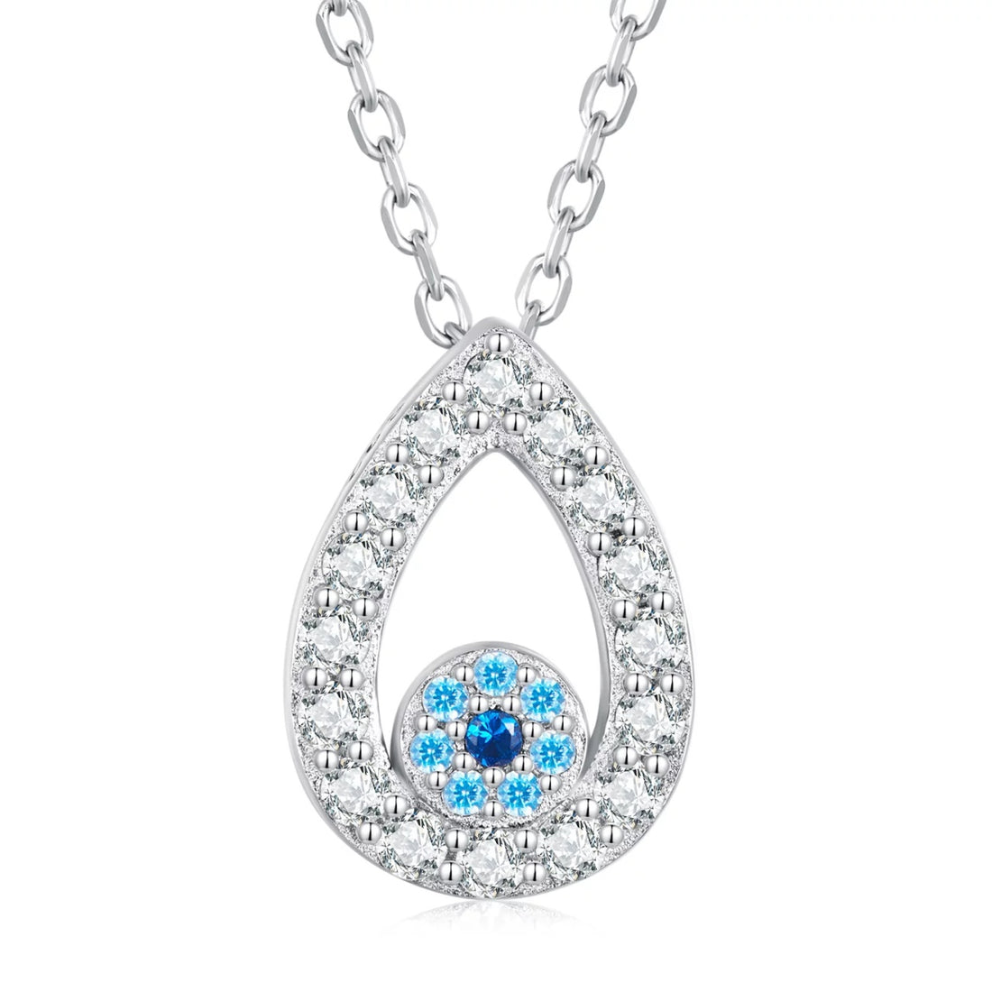Colier reglabil din argint Tear Drop Eye, Argint 925, Pentru Femei 2.14g