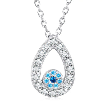 Colier reglabil din argint Tear Drop Eye, Argint 925, Pentru Femei 2.14g