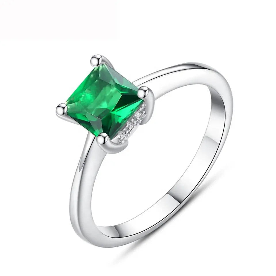 Inel Argint 925 cu piatra Verde Green Smarald