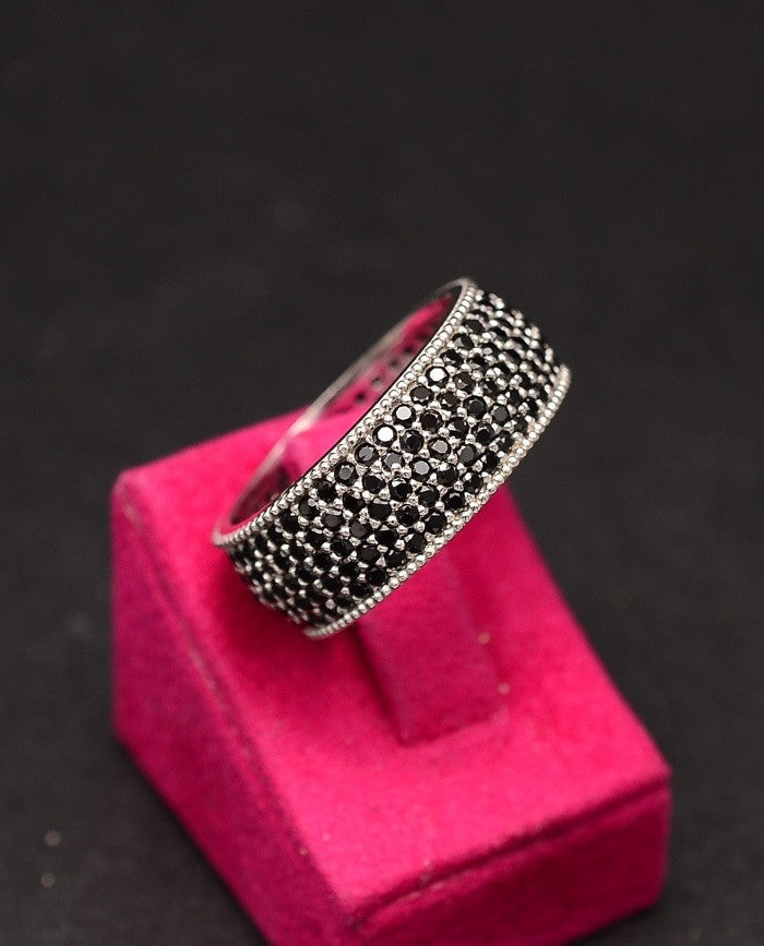 Inel Argint 925 cu Zirconii Black Onix 4.7g