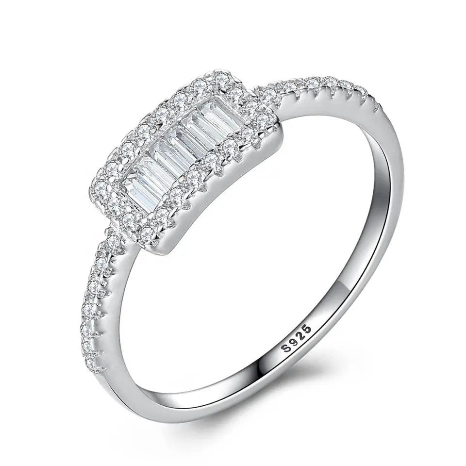 Inel Argint 925 Cu Zirconiu Design nou Logodna 1.6g