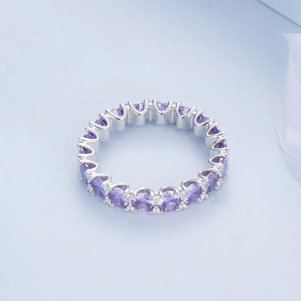 Inel Argint 925 cu Zirconiu Mov 2.9g
