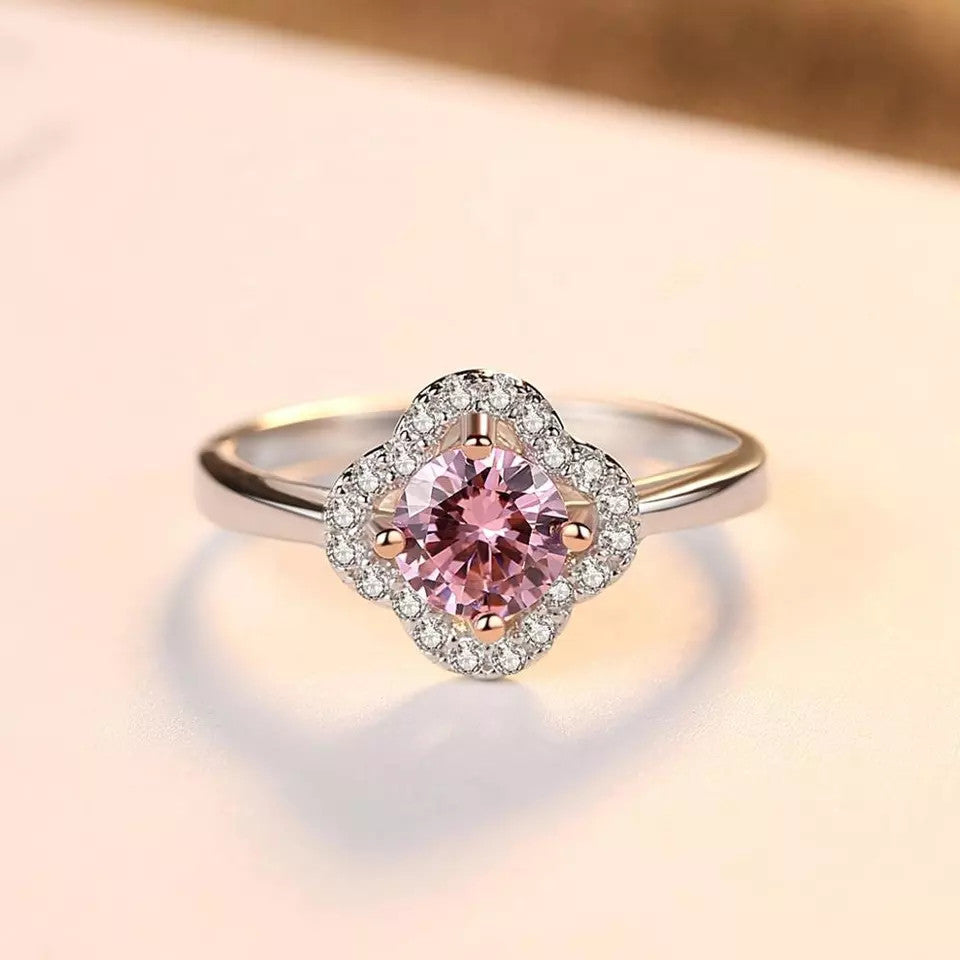INEL Argint 925 CU Zirconiu Pink Crystal 3.08g