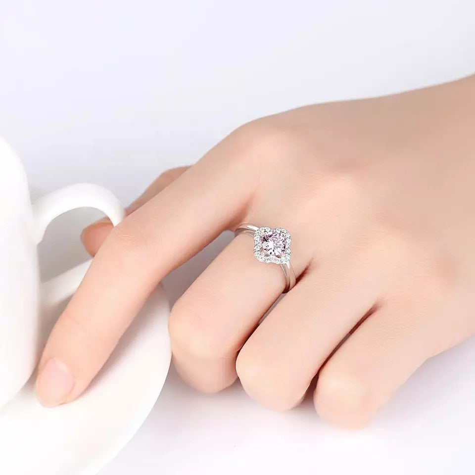 INEL Argint 925 CU Zirconiu Pink Crystal 3.08g