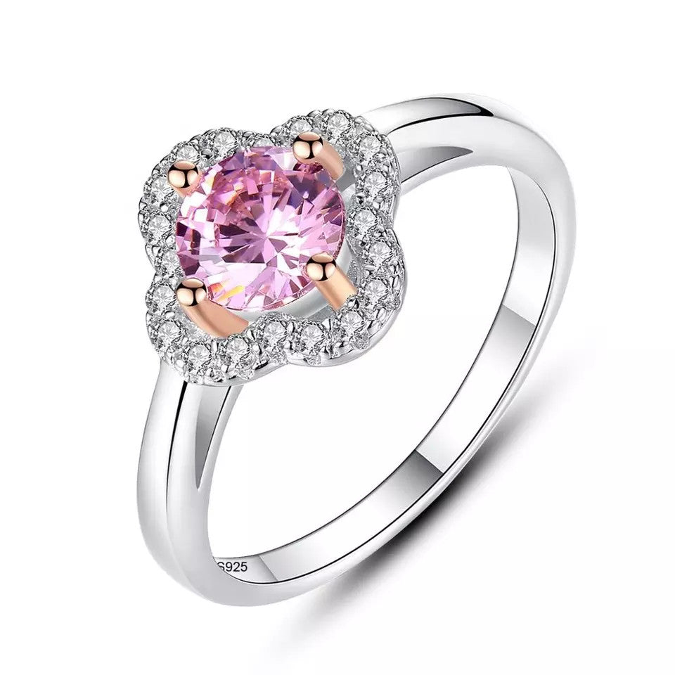 INEL Argint 925 CU Zirconiu Pink Crystal 3.08g