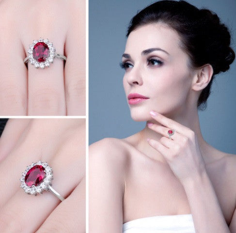 INEL Argint 925 CU Zirconiu RED SAPPHIRE 3.5g