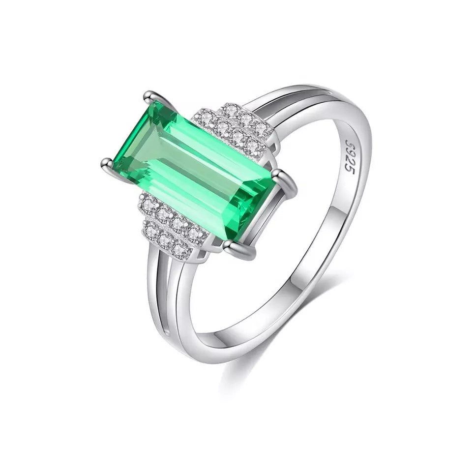 INEL Argint 925 Cu Zirconiu Smarald Verde 2.3g