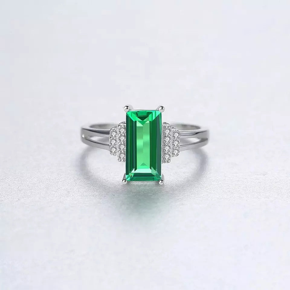 INEL Argint 925 Cu Zirconiu Smarald Verde 2.3g