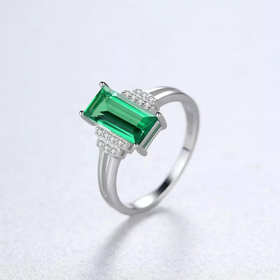 INEL Argint 925 Cu Zirconiu Smarald Verde 2.3g