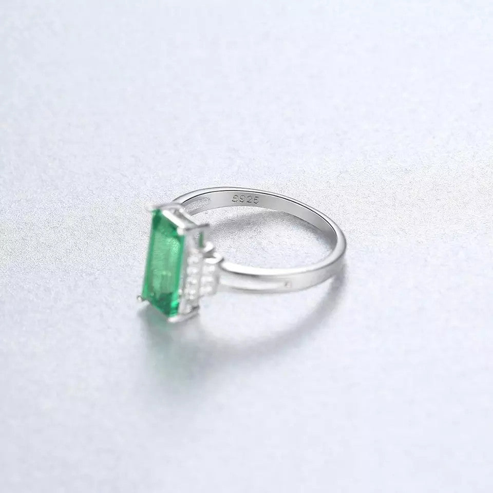 INEL Argint 925 Cu Zirconiu Smarald Verde 2.3g