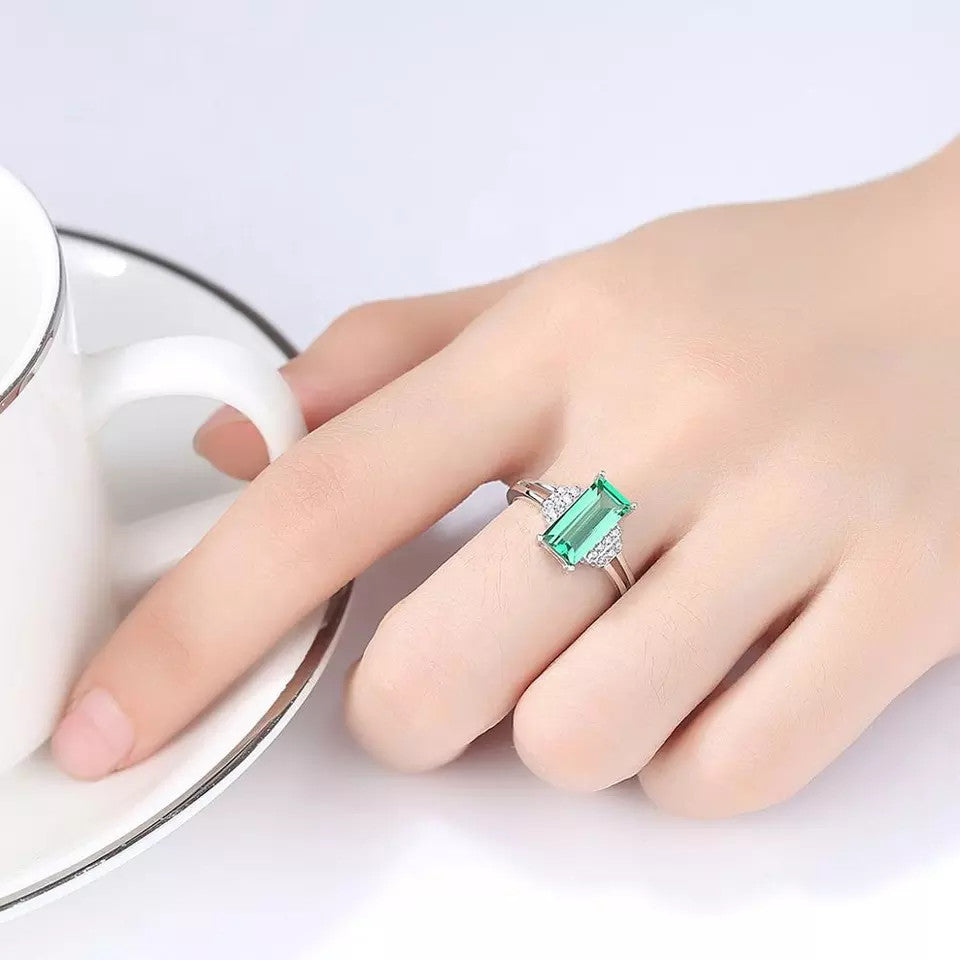 INEL Argint 925 Cu Zirconiu Smarald Verde 2.3g