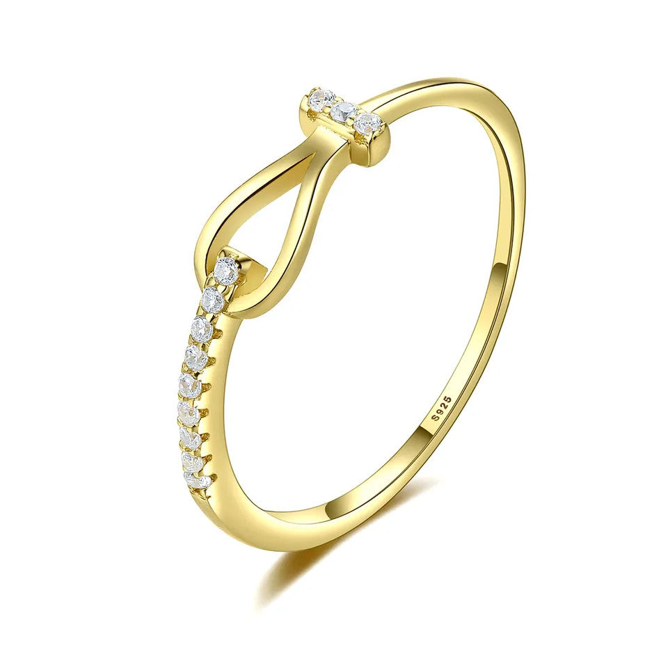 Inel Argint 925 Eternity placat cu Aur 0.8g
