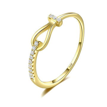Inel Argint 925 Eternity placat cu Aur 0.8g